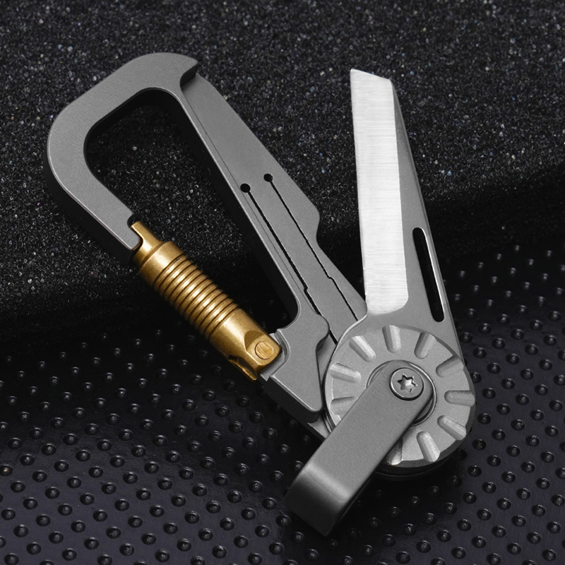 Edc Car Carry - EDC-Schlüsselanhänger aus Titanlegierung mit Klappmesser –