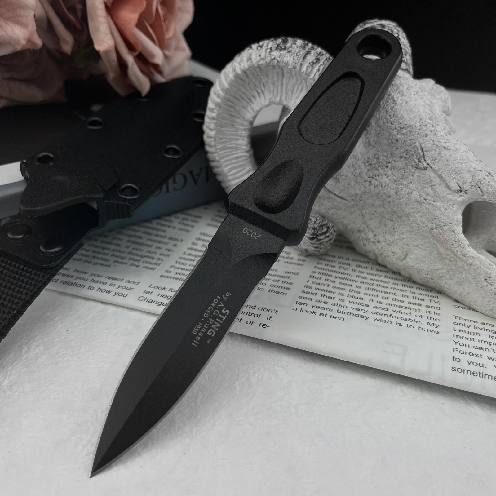 Edc Carry Fixed Blade Knife - Multifunktions-Messer mit feststehender Klinge aus 8Cr13MoV-Stahl