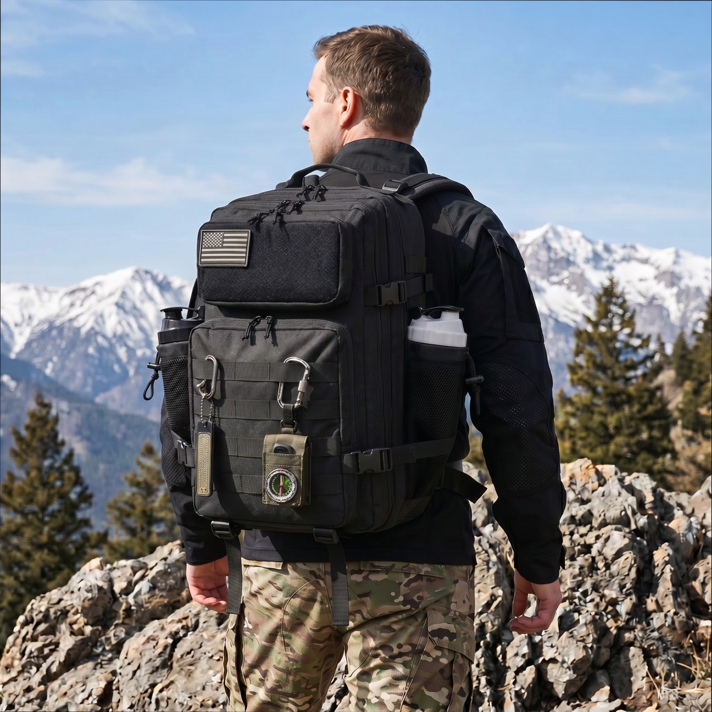 Edc Concealed Carry Bag - 45L Großer Taktischer Angelrucksack mit Doppelten